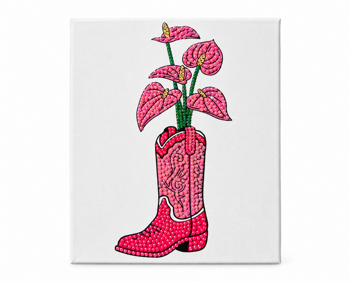Anthurium Paniolo Boot Bedazzled Canvas Art Kit