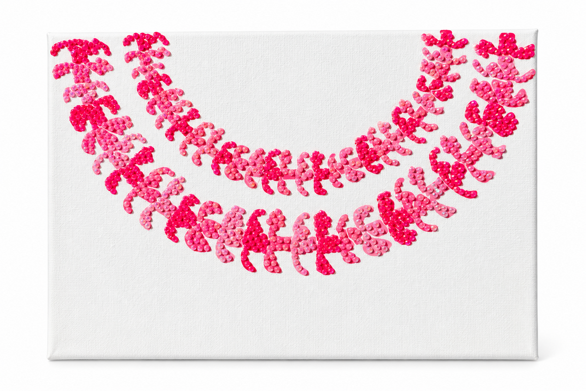 Pink Puakenikeni Bedazzled Canvas Art Kit