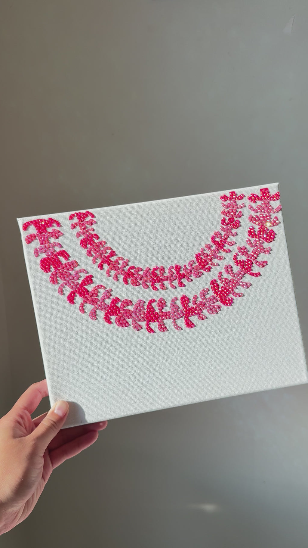 Pink Puakenikeni Bedazzled Canvas Art Kit